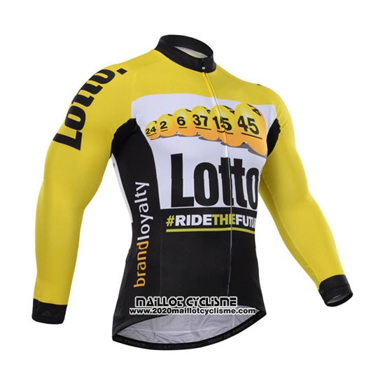 2015 Maillot Ciclismo Lotto NL Jumbo Noir et Jaune Manches Longues et Cuissard